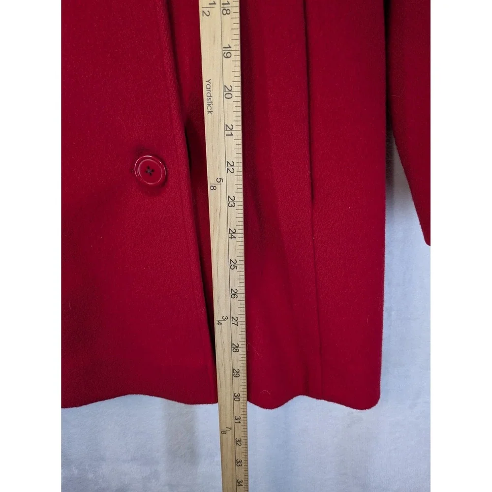 Fitz Vintage‎ Red Wool Blazer Jacket Size 8 Double Breasted USA Made